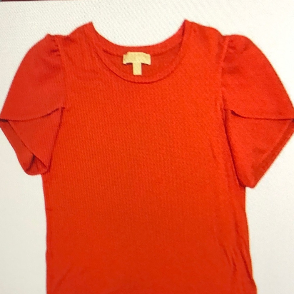 Michael Kors Orange Contrast Flutter Short Sleeve T-Shirt Size XL MSRP $95